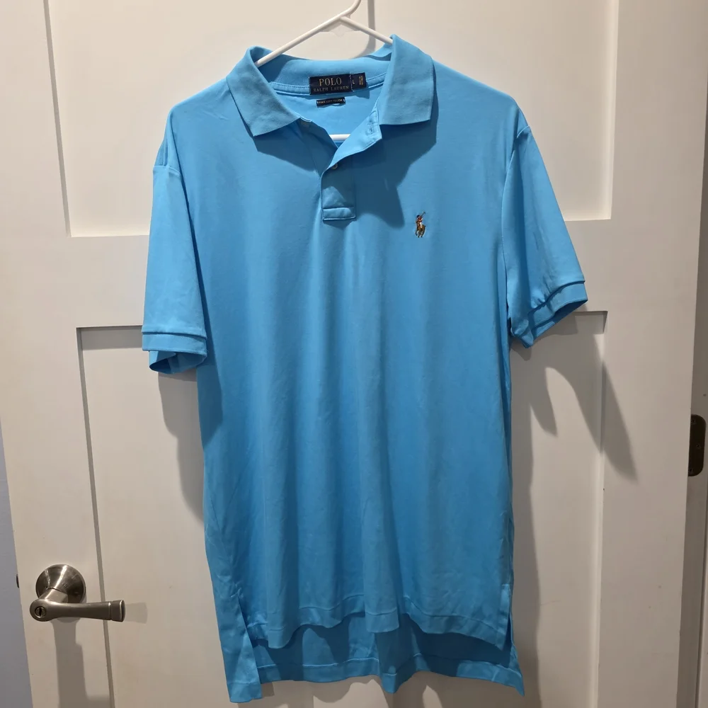 Polo Ralph Lauren Men's Blue Pima Soft Touch Polo Large Preppy Golf Coastal L